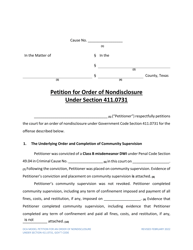 Document preview: Petition for Order of Nondisclosure Under Section 411.0731 - Texas