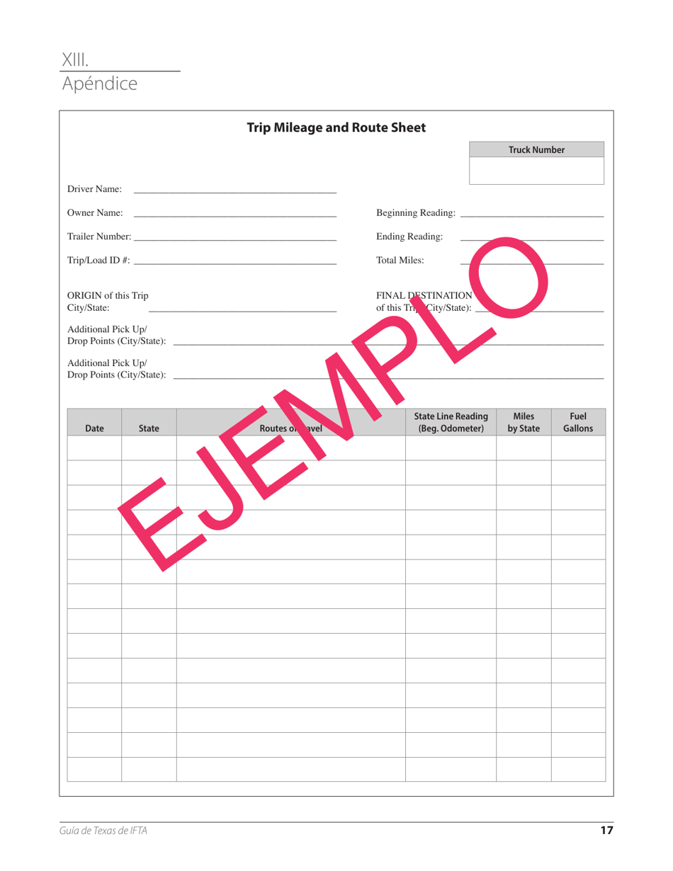 Acuerdo Internacional De Los Impuestos De Combustible - Texas (Spanish), Page 21