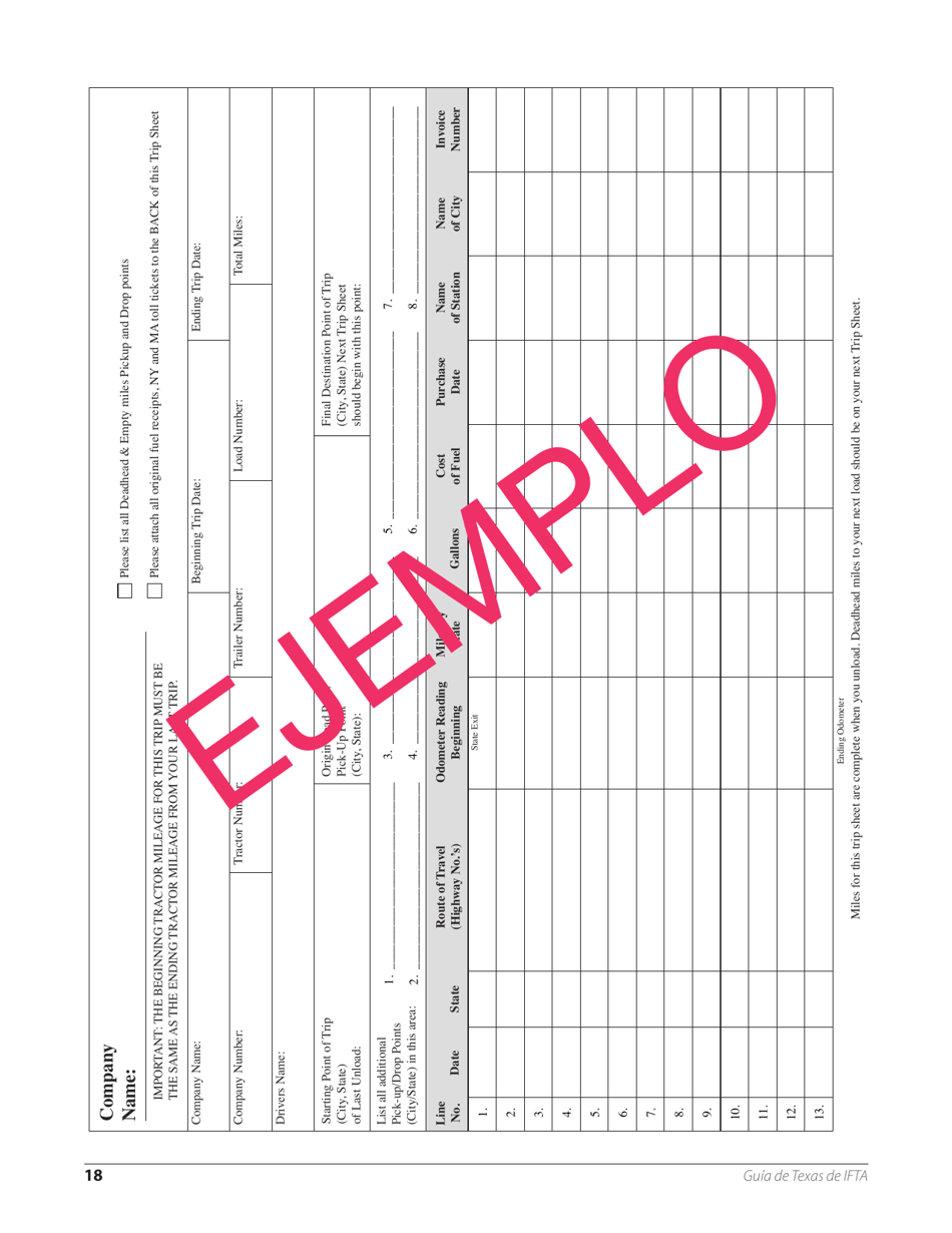 Acuerdo Internacional De Los Impuestos De Combustible - Texas (Spanish), Page 22