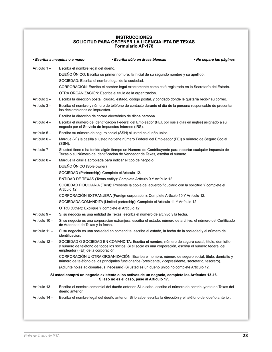 Acuerdo Internacional De Los Impuestos De Combustible - Texas (Spanish), Page 27