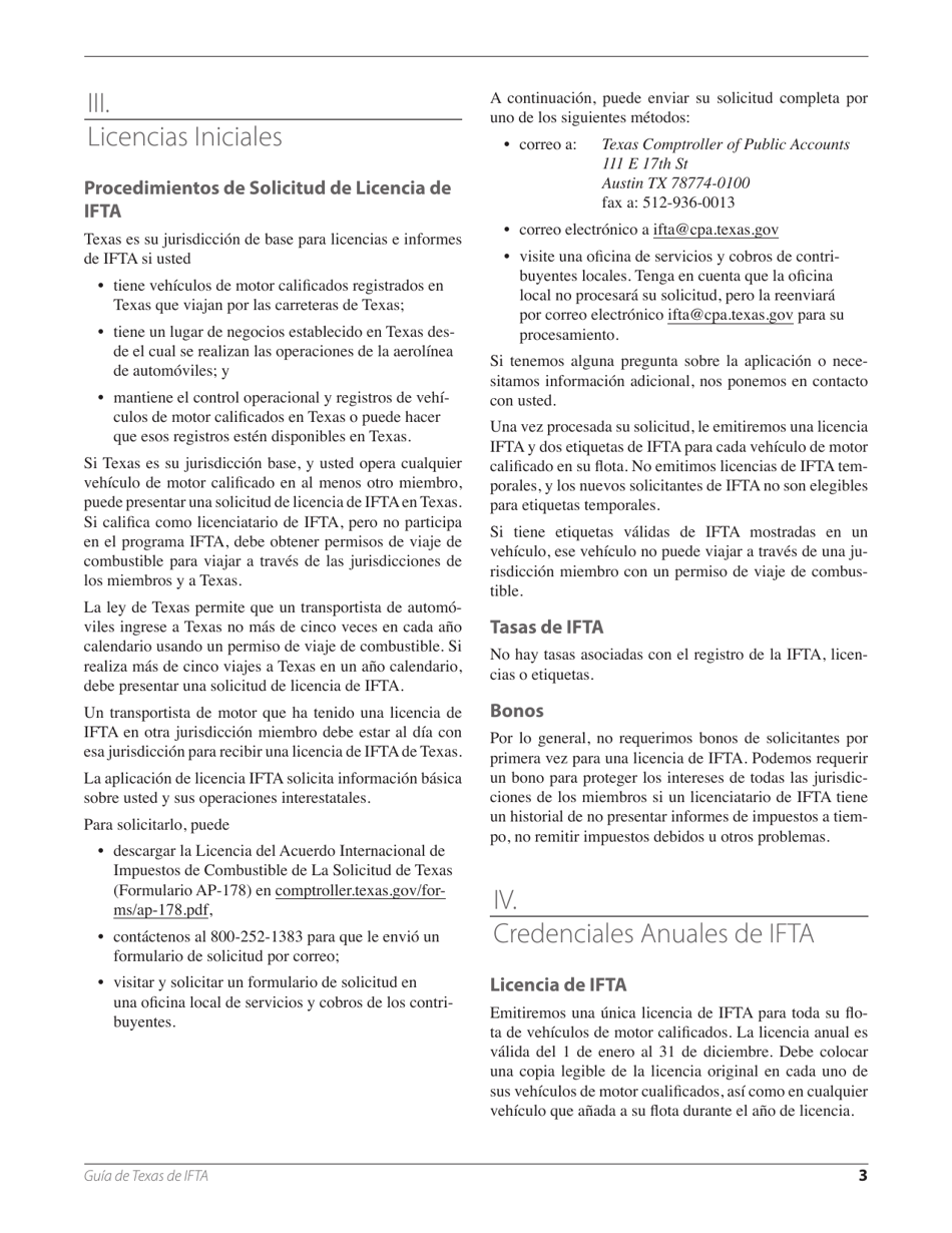 Acuerdo Internacional De Los Impuestos De Combustible - Texas (Spanish), Page 7