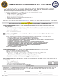 Document preview: Form CDL42 Commercial Driver License Medical Self Certification - Utah