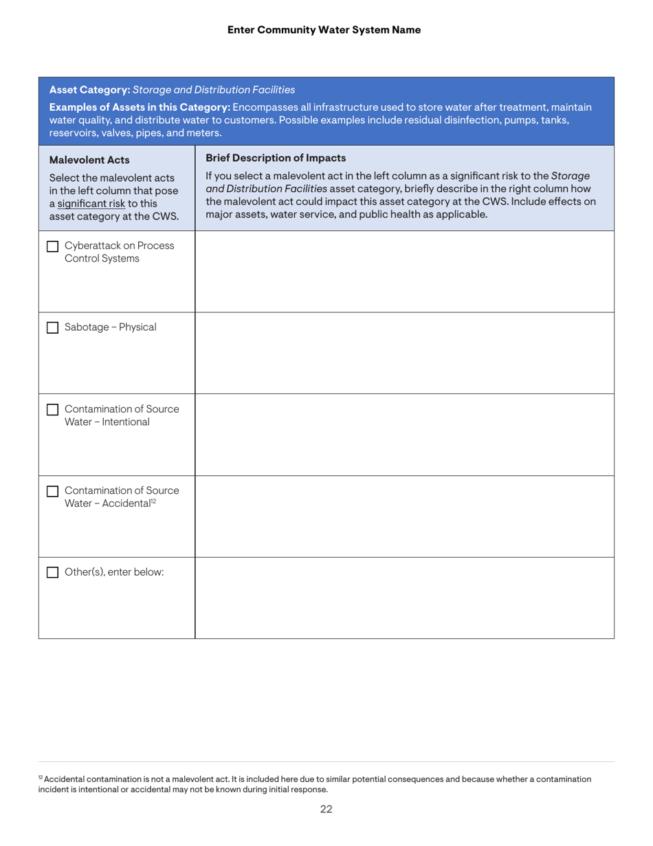 Community Water System Risk and Resilience Assessment, Page 22