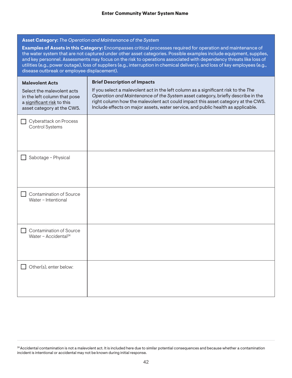 Community Water System Risk and Resilience Assessment, Page 42