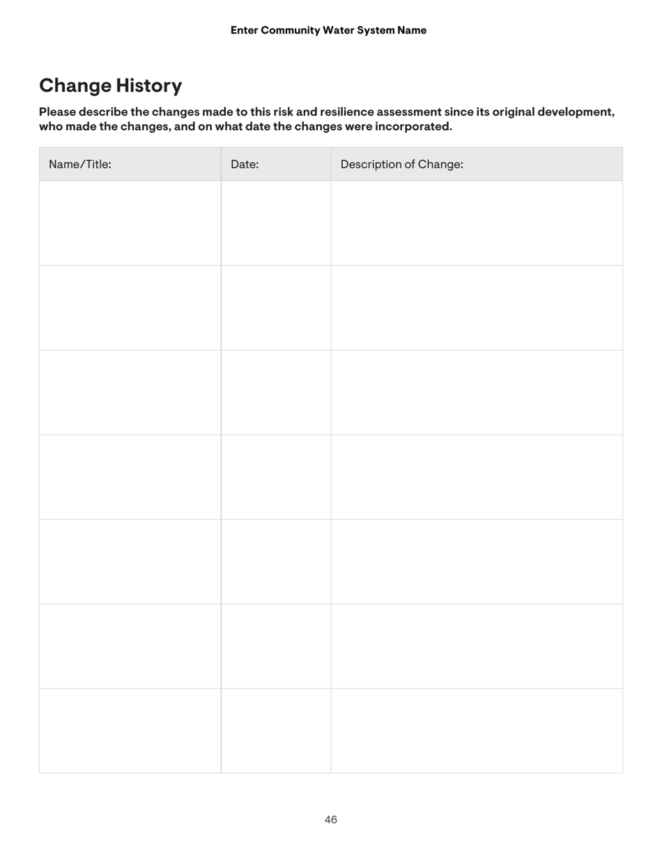 Community Water System Risk and Resilience Assessment, Page 46