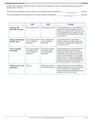 Form 50-876 Notice of Public Hearing on Tax Increase - Proposed Rate Exceeds No-New-Revenue, but Not Voter-Approval Tax Rate - Texas, Page 2