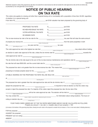 Form 50-880 Notice of Public Hearing on Tax Rate - Proposed Rate Does Not Exceed No-New-Revenue Tax Rate, but Exceeds Voter-Approval Tax Rate; De Minimis Rate Exceeds Voter-Approval Tax Rate - Texas