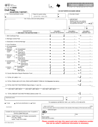 Document preview: Form 40-141 Civil Fees Quarterly Report - Texas