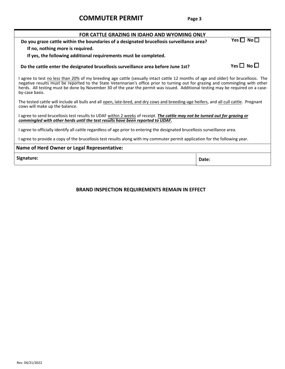 Commuter Permit for a Beef Breeding Herd - Utah, Page 3
