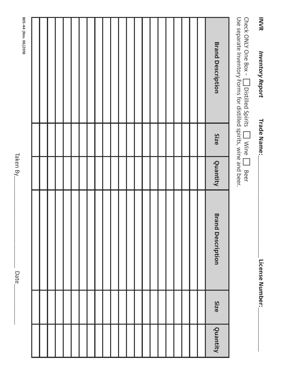 Form 805-44 Inventory Report Form - Virginia, Page 6