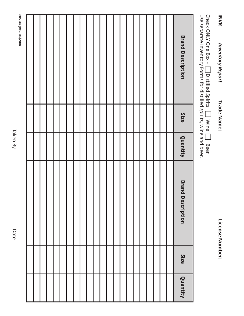 Form 805-44 Inventory Report Form - Virginia, Page 8