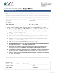 Form DCR199-184 Poultry Litter Transport Incentive - Request Form - Virginia