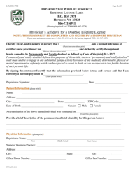 Form LTL-DIS0722 Non-resident Disabled Lifetime Saltwater Fishing License Application - Virginia, Page 3