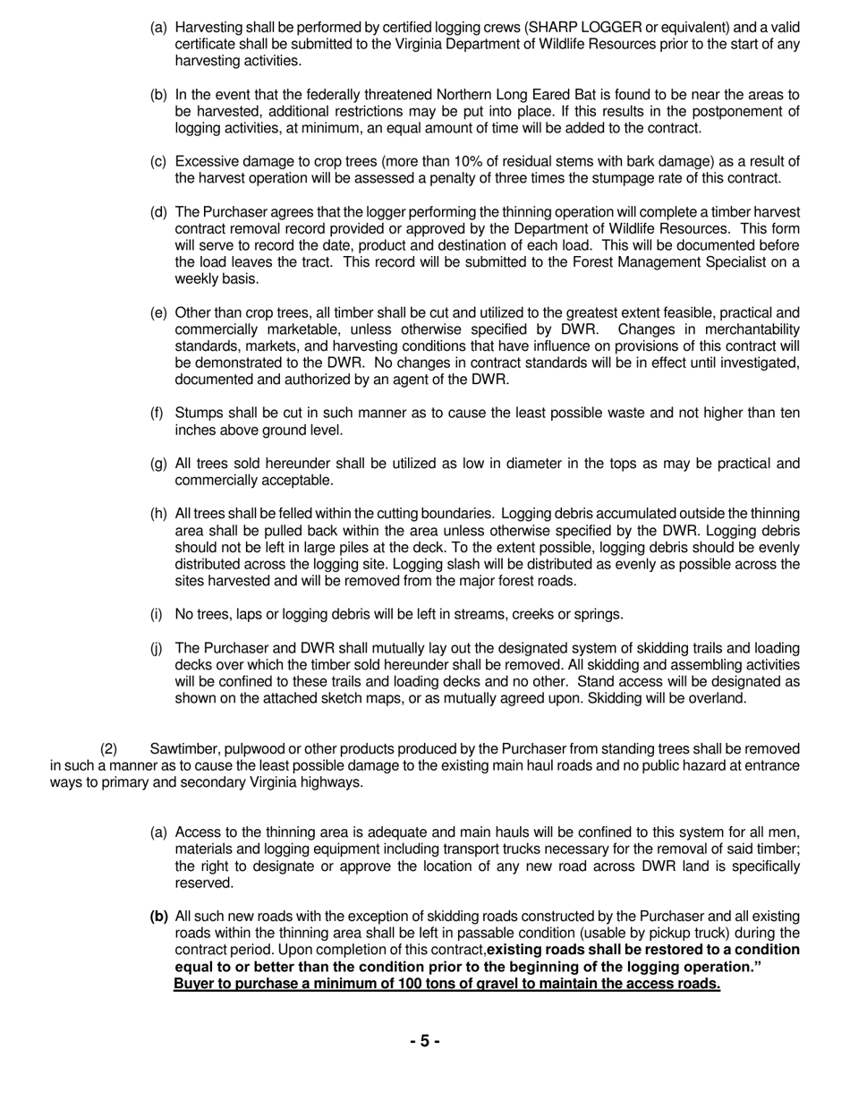 Notice of Timber Sale (Pine Plantation Thinning and Regeneration Harvest) - Virginia, Page 5