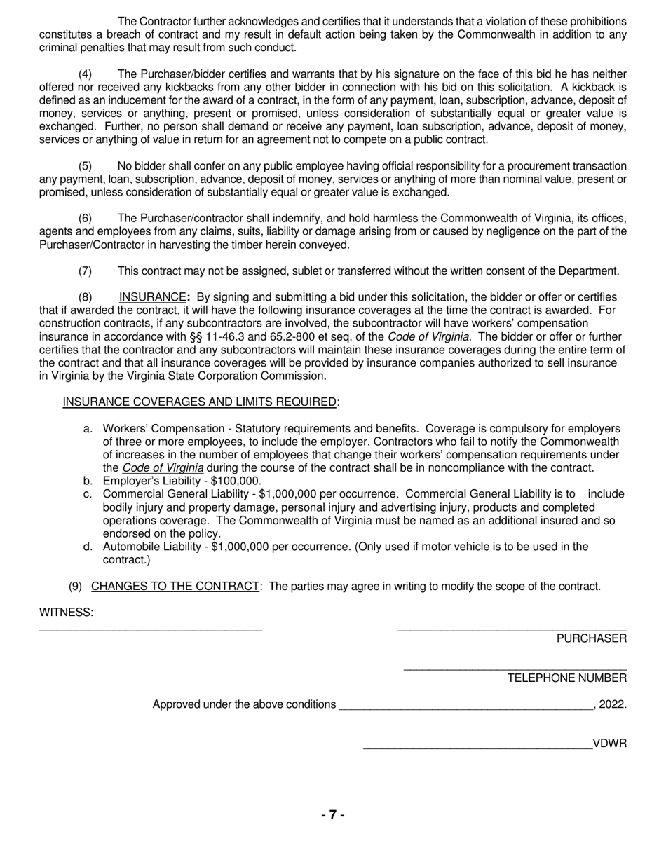 Notice of Timber Sale (Pine Plantation Thinning and Regeneration Harvest) - Virginia, Page 7