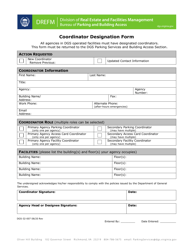 Form DGS-32-007 Coordinator Designation Form - Virginia