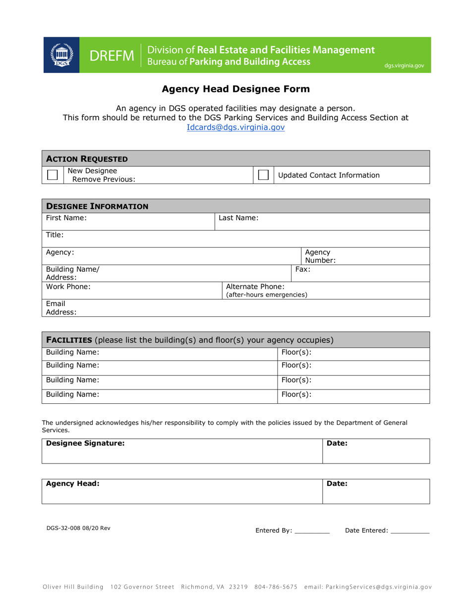 Form DGS-32-008 - Fill Out, Sign Online And Download Fillable PDF ...