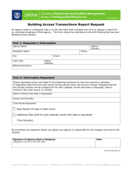Document preview: Form DGS-32-009 Building Access Transactions Report Request - Virginia