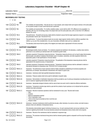 Laboratory Inspection Checklist - Velap Chapter 45 - Microbiology Testing - Virginia, Page 2