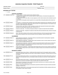 Laboratory Inspection Checklist - Velap Chapter 45 - Microbiology Testing - Virginia, Page 3