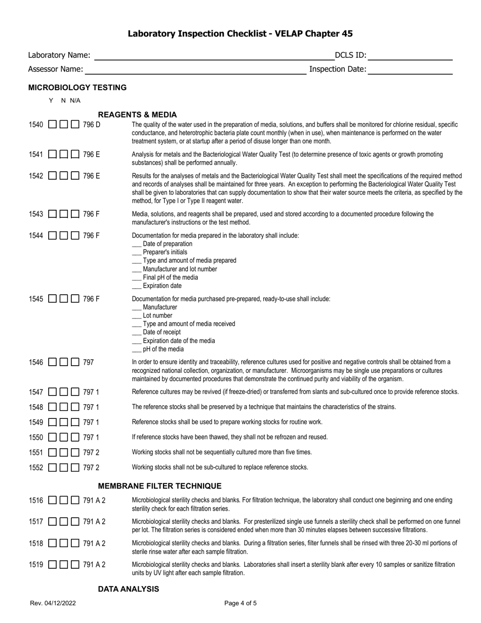 virginia-laboratory-inspection-checklist-velap-chapter-45