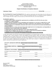 Form 6967 Chapter 46: Certification of Compliance Statement - Virginia