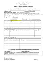 Form 6966 1vac30-46 Laboratory Management Qualifications - Virginia
