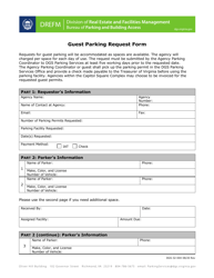 Form DGS-32-004 Guest Parking Request Form - Virginia