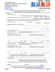 Form A406-ACHG &quot;Address Change Form&quot; - Virginia