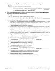 Form A450-1214_15EXLIC Wax Technician - Wax Technician Instructor Examination &amp; License Application - Virginia, Page 2