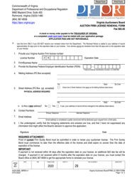 Form A429-2906_08REN Auction Firm License Renewal Form - Virginia