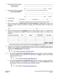 Form A429-2908LIC Auction Firm License Application - Virginia, Page 2