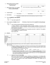 Form A416-0403LIC Land Surveyor License Application - Virginia, Page 4