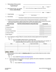 Form A416-04BUSREG Business Entity Registration/Reinstatement Application - Virginia, Page 3