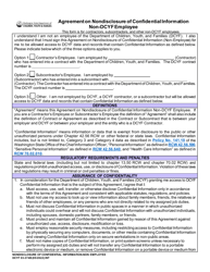 DCYF Form 03-374B Agreement on Nondisclosure of Confidential Information Non-dcyf Employee - Washington