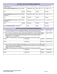 DCYF Form 09-165 Portable Background Check Application - Washington, Page 2