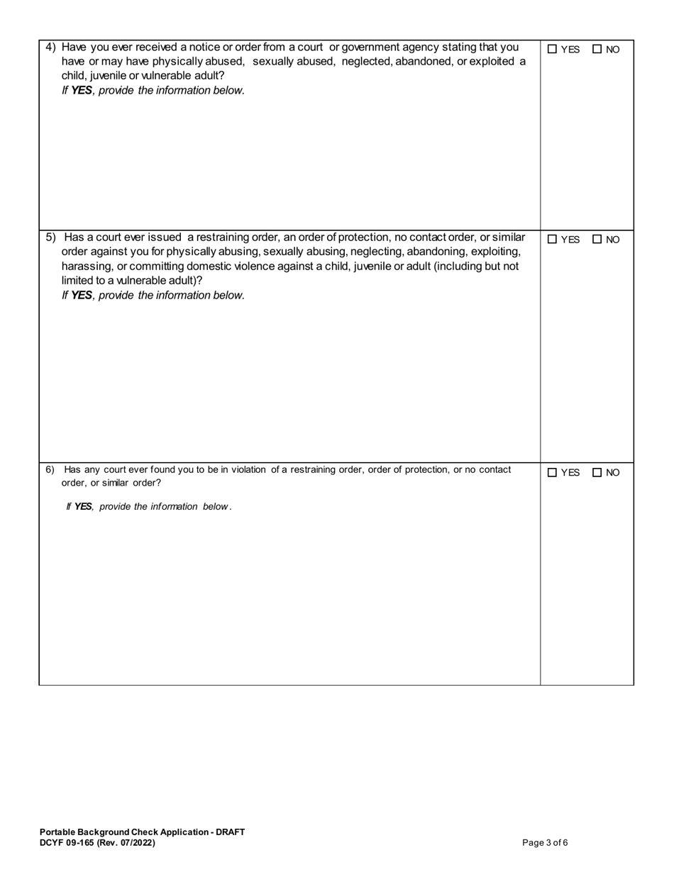 DCYF Form 09165 Download Fillable PDF or Fill Online Portable