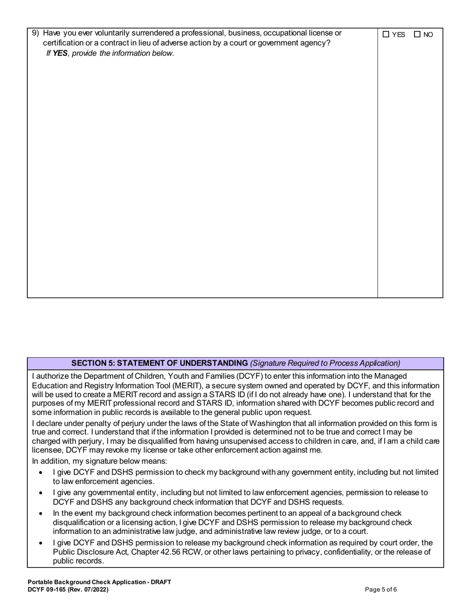 DCYF Form 09165 Download Fillable PDF or Fill Online Portable