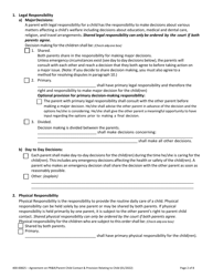 Form 400-00825 Agreement on Parental Rights and Responsibilities, Parent Child Contact and Provisions Relating to Children - Vermont, Page 2