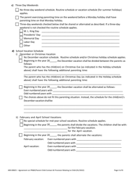 Form 400-00825 Agreement on Parental Rights and Responsibilities, Parent Child Contact and Provisions Relating to Children - Vermont, Page 4