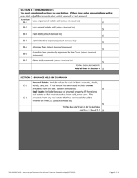 Form 700-00089PMG Summary of Account for Minor Financial Guardianship - Vermont, Page 2