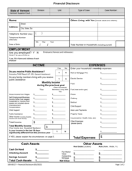 Document preview: Form 100-00127 Financial Disclosure - Vermont
