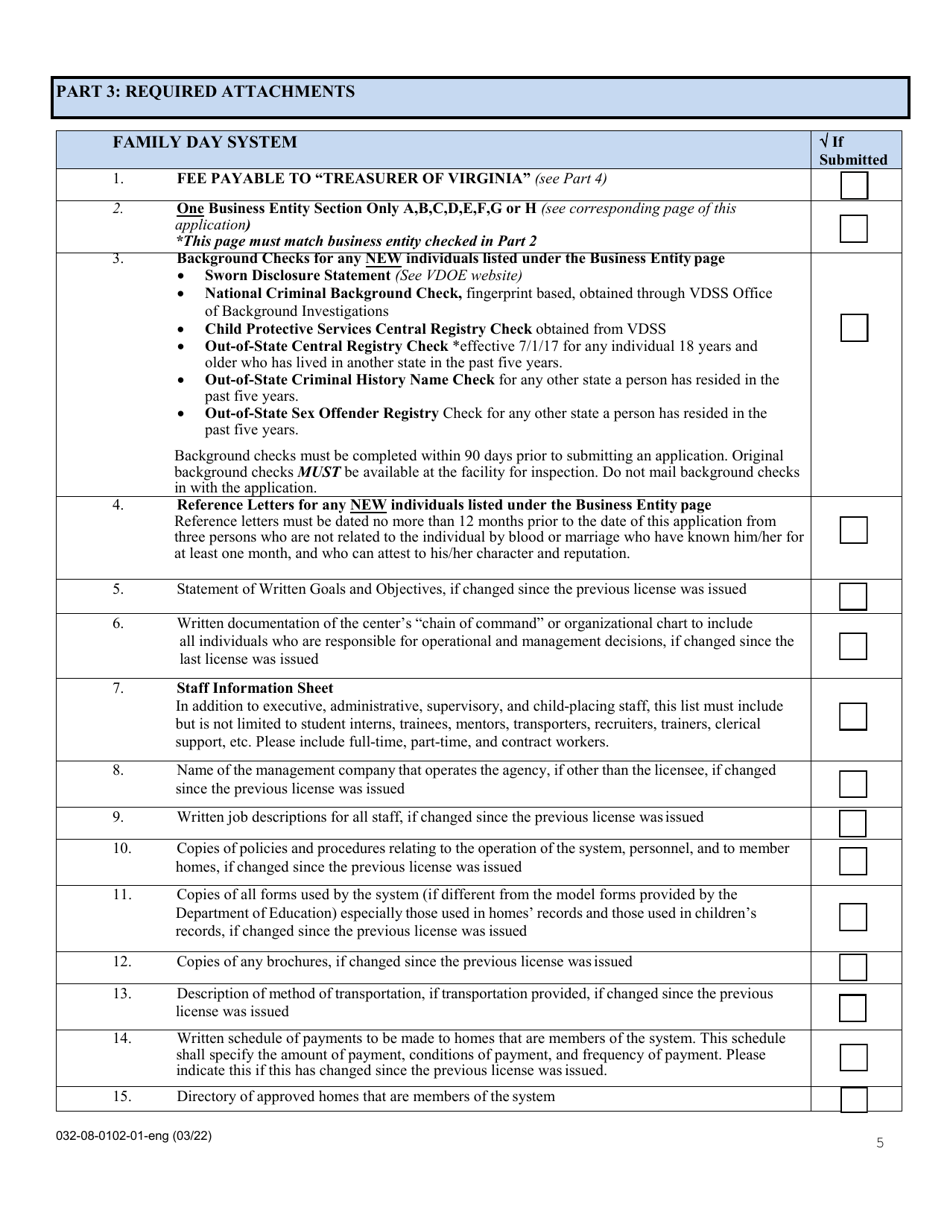 Form 032-08-0102-01 Renewal Application for a License to Operate a Family Day System (Fds) - Virginia, Page 5