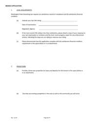 Branch Application Form - Washington, Page 3