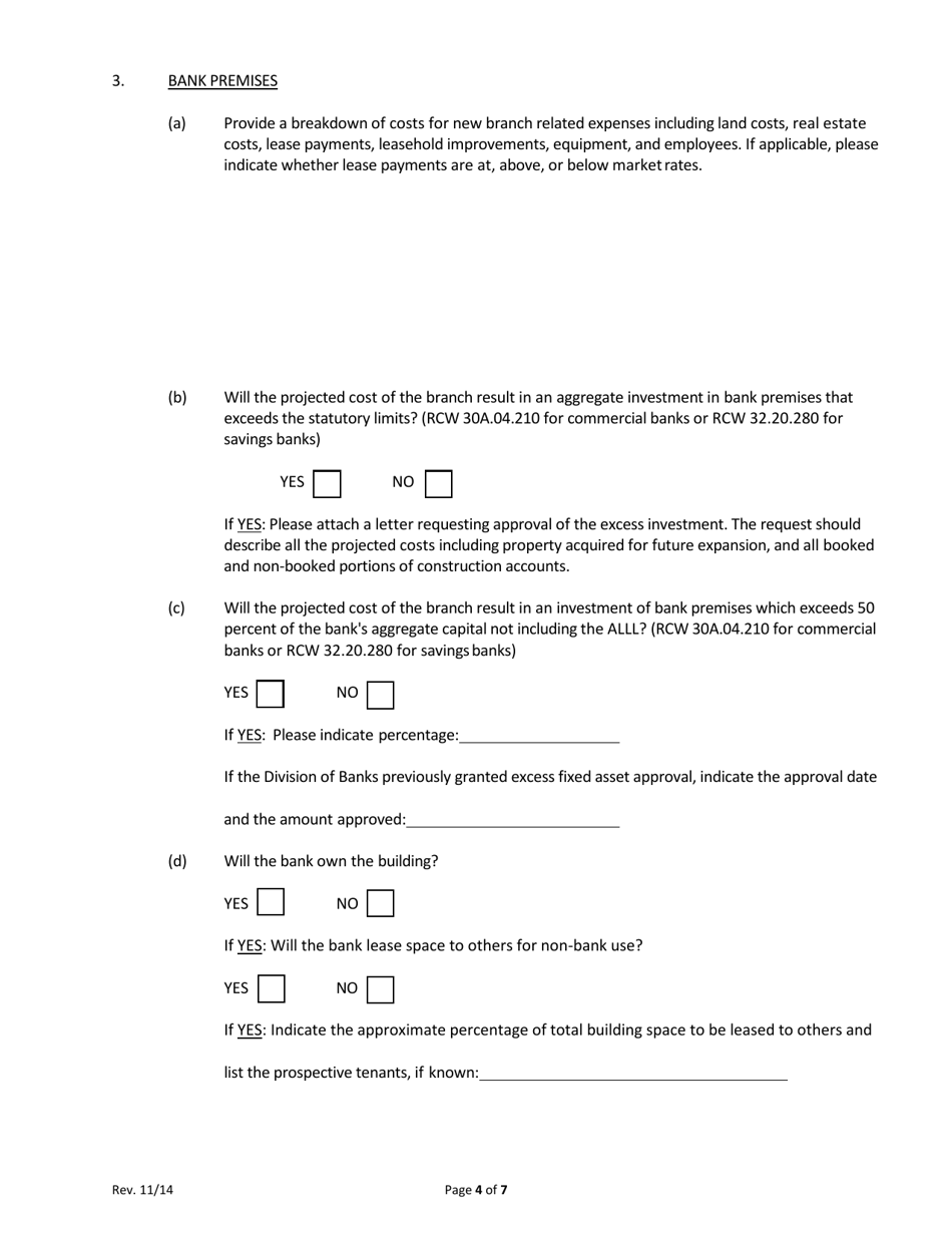 Branch Application Form - Washington, Page 4