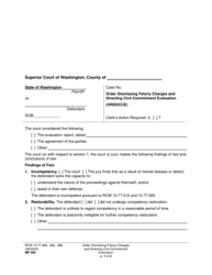 Form MP260 &quot;Order Dismissing Felony Charges and Directing Civil Commitment Evaluation&quot; - Washington