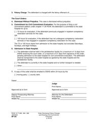 Form MP260 Order Dismissing Felony Charges and Directing Civil Commitment Evaluation - Washington, Page 2
