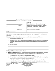 Document preview: Form MP270 Order Dismissing "serious Nonfelony" Charge and Directing Referral or Release - Washington