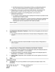 Form MP410 Findings, Conclusions, and Order Committing Respondent for Involuntary Treatment or Less Restrictive Alternative Treatment - Washington, Page 3