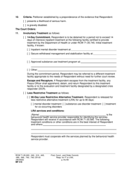 Form MP410 Findings, Conclusions, and Order Committing Respondent for Involuntary Treatment or Less Restrictive Alternative Treatment - Washington, Page 4